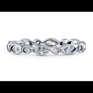 2 Sterling Silver CZ Eternity Bands